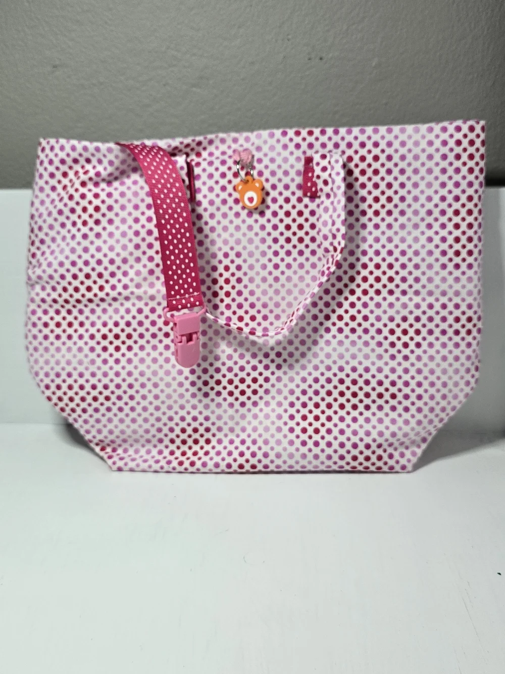 Book Lover Pink Polka Dot Mini Tote Bag with Matching Accessories